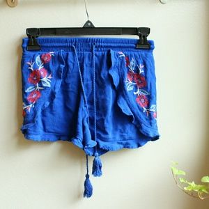 Blue flowy shorts